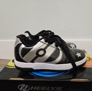 Heelys Kids' Roller Shoes Girl Size2 Black and Silver Sneakers